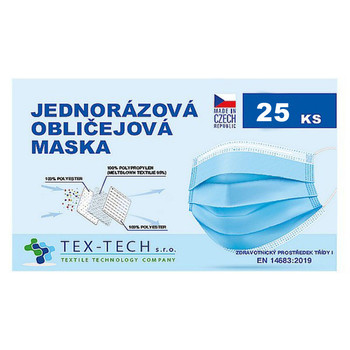 Jednorázová zdravotnická rouška české výroby 25ks