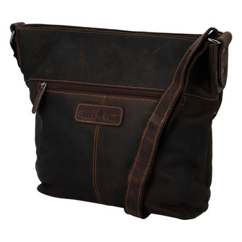 Dámská kožená kabelka přes rameno tmavě hnědá - Greenwood Fluxis