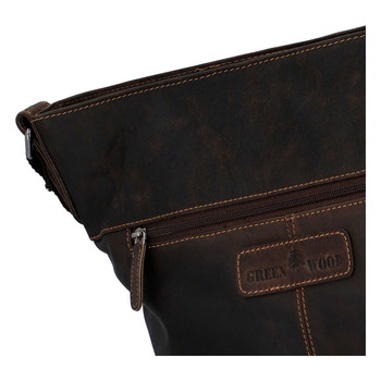 Dámská kožená kabelka přes rameno tmavě hnědá - Greenwood Fluxis