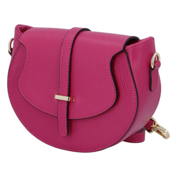 Dámská kožená crossbody kabelka fuchsiová - ItalY Blauke