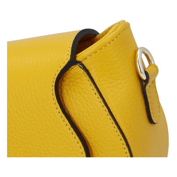 Dámská kožená crossbody kabelka žlutá - ItalY Blauke
