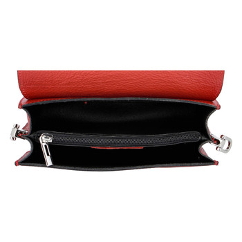 Elegantní kožená kabelka tmavě červená - ItalY Kenesis