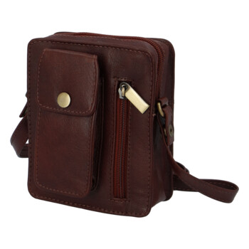 Pánská kožená kapsa na doklady hnědá - Tomas Furry