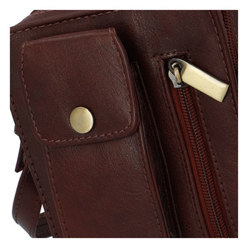 Pánská kožená kapsa na doklady hnědá - Tomas Furry
