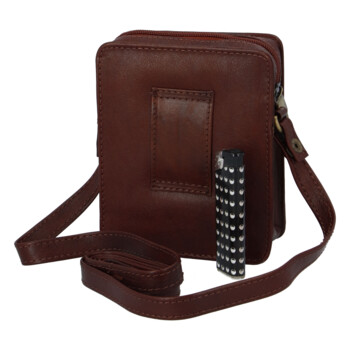 Pánská kožená kapsa na doklady hnědá - Tomas Furry