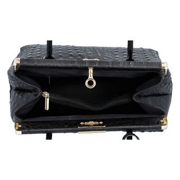 Luxusní dámská kožená kabelka do ruky černá - ItalY Hyla Kroko