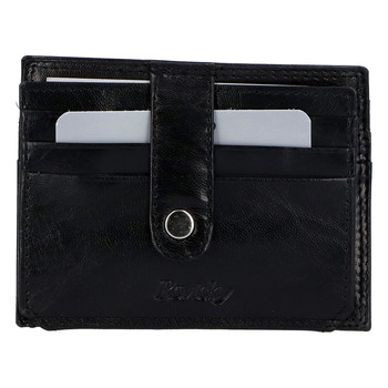 Kožená peněženka na kreditní karty černá - Rovicky N1367