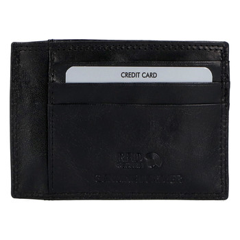 Kožené pouzdro na kreditní karty černé - Rovicky N1336